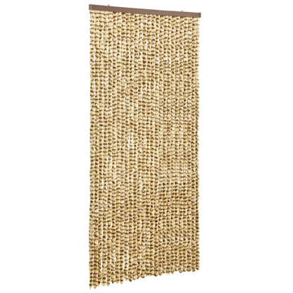 Insect Curtain Beige and Brown 100x220 cm Chenille - OLBRIT