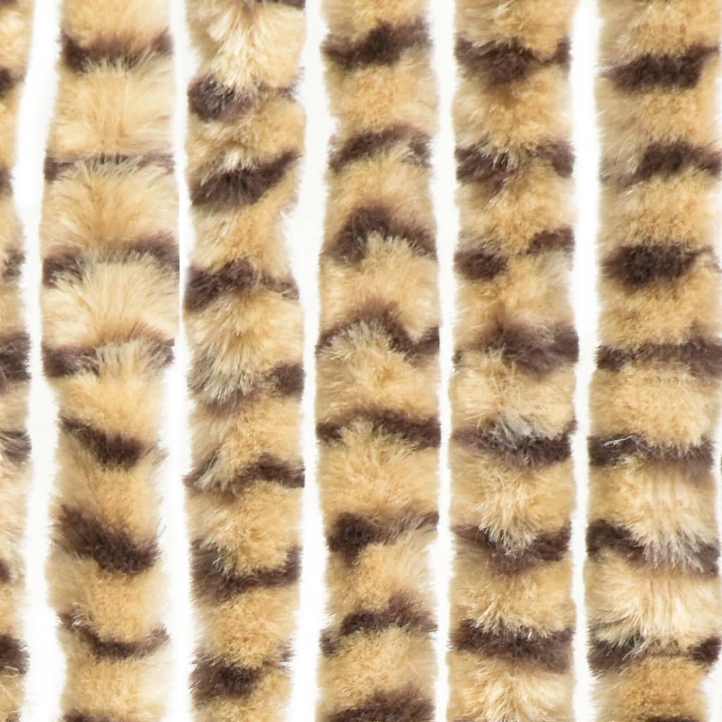 Insect Curtain Beige and Brown 100x220 cm Chenille - OLBRIT