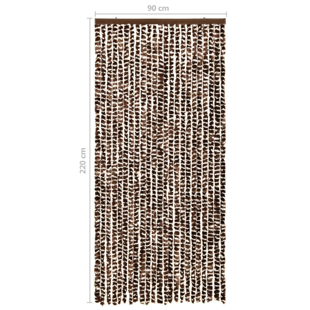 Insect Curtain Brown and White 90x220 cm Chenille - OLBRIT