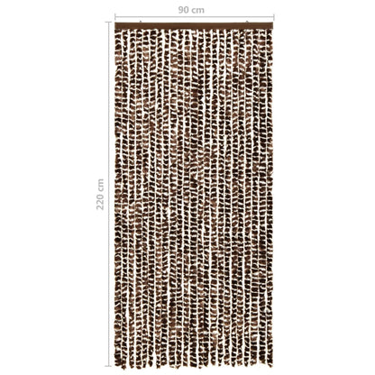 Insect Curtain Brown and White 90x220 cm Chenille - OLBRIT