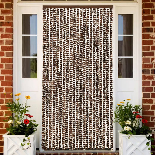 Insect Curtain Brown and White 90x220 cm Chenille - OLBRIT