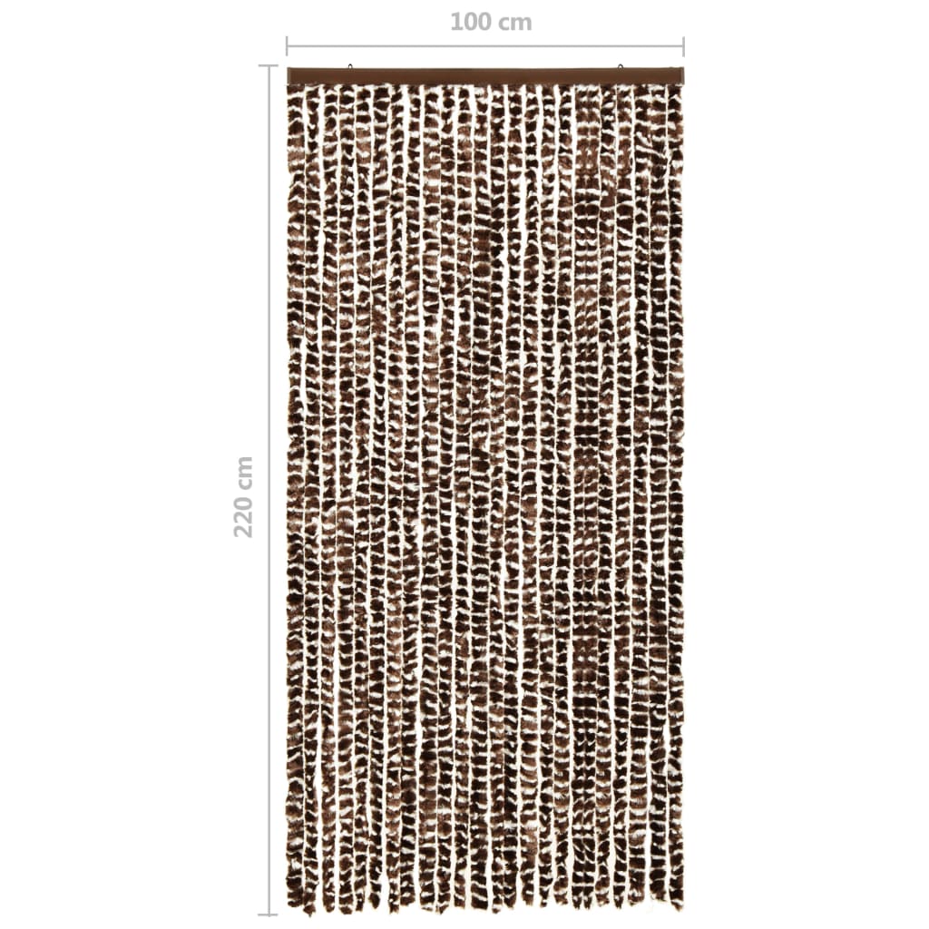 Insect Curtain Brown and White 100x220 cm Chenille - OLBRIT