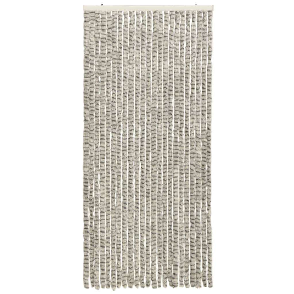 Insect Curtain Light and Dark Grey 90x220 cm Chenille - OLBRIT