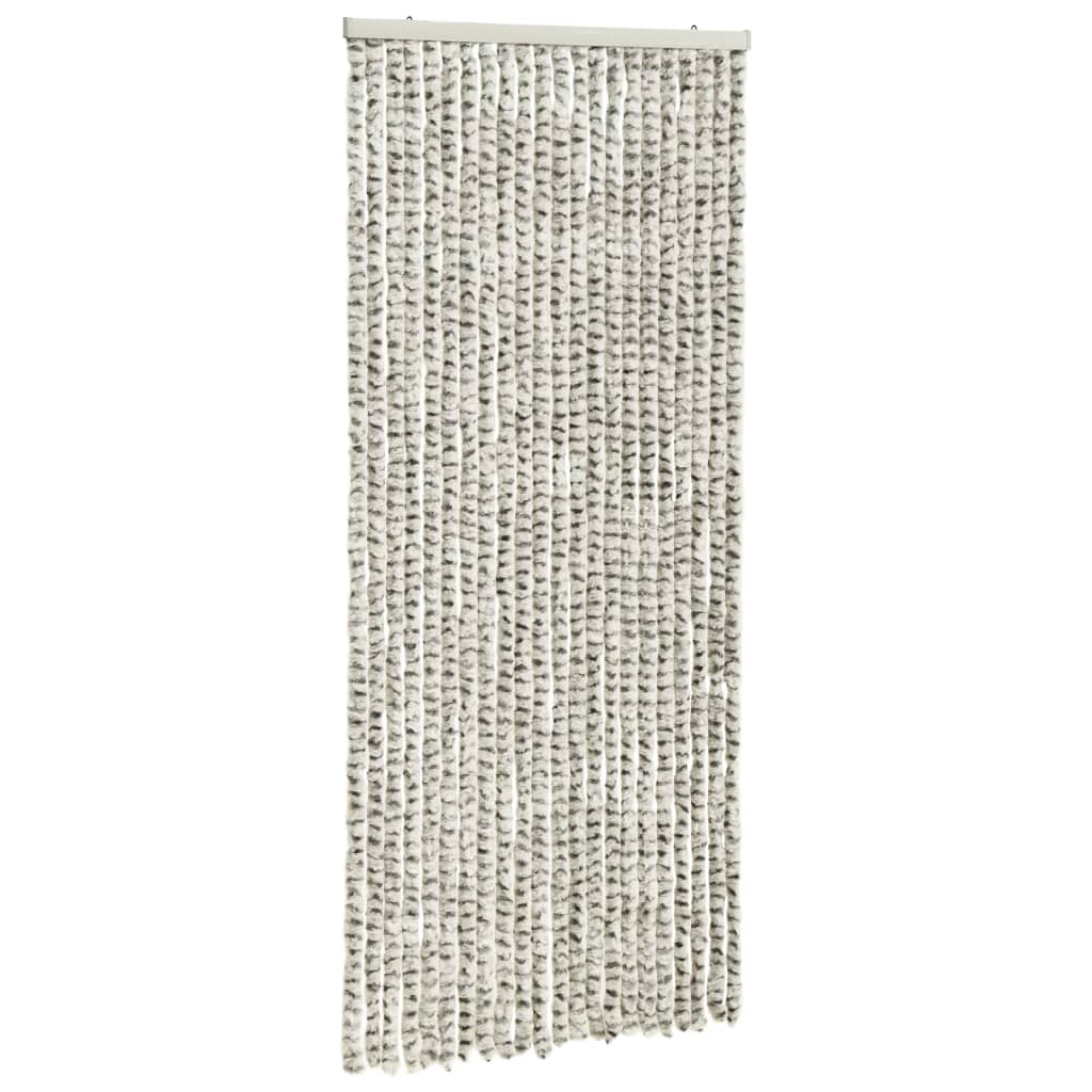 Insect Curtain Light and Dark Grey 90x220 cm Chenille - OLBRIT