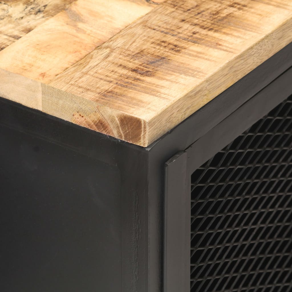 Bedside Cabinet 40x30x53 cm Solid Rough Mango Wood - OLBRIT