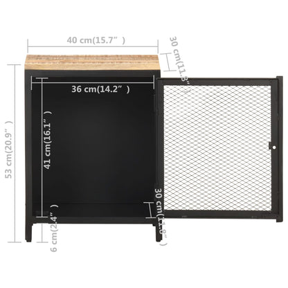 Bedside Cabinet 40x30x53 cm Solid Rough Mango Wood - OLBRIT