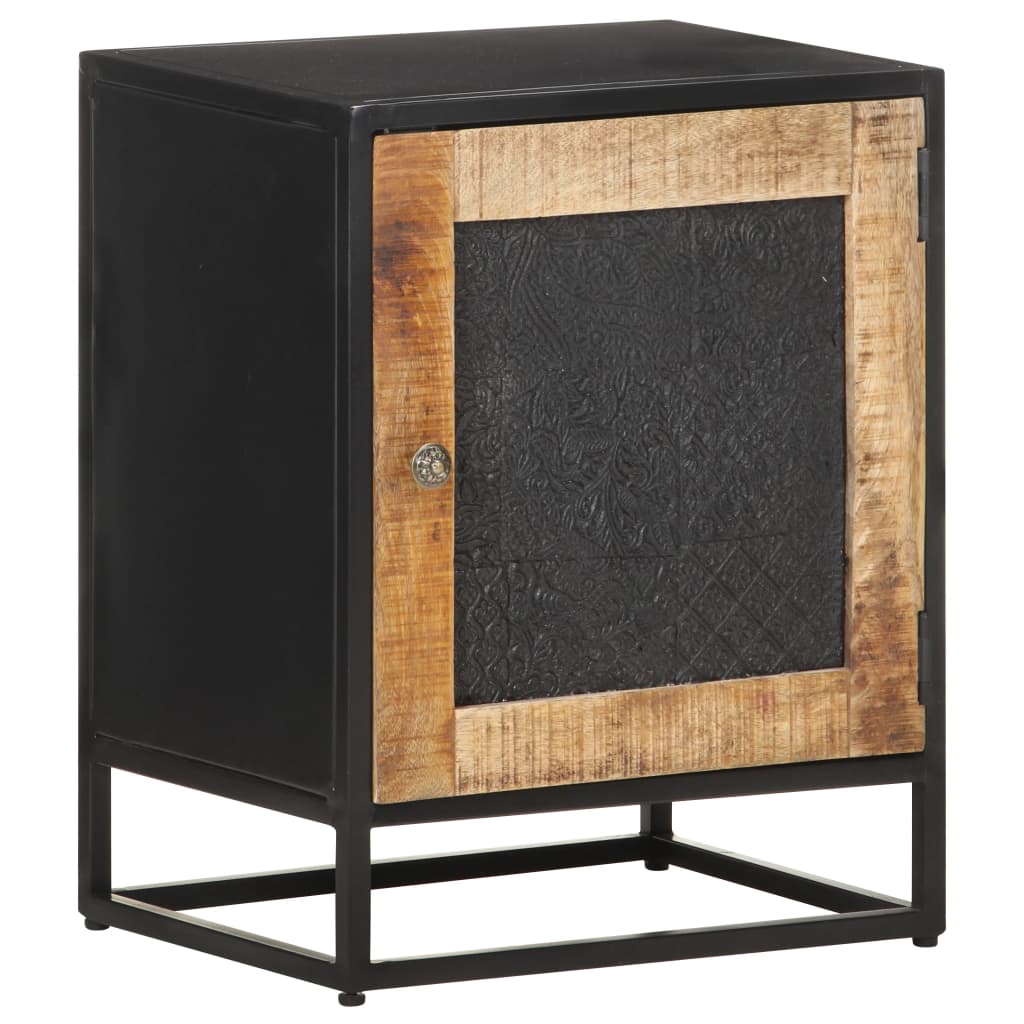 Bedside Cabinet 40x30x50 cm Rough Mango Wood - OLBRIT
