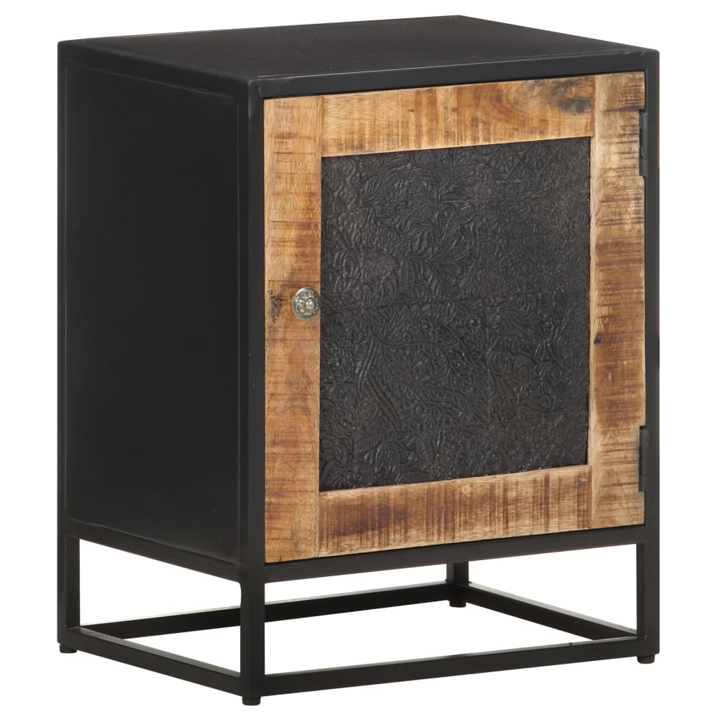 Bedside Cabinet 40x30x50 cm Rough Mango Wood - OLBRIT