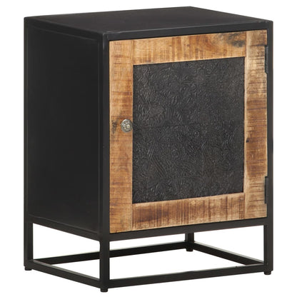 Bedside Cabinet 40x30x50 cm Rough Mango Wood - OLBRIT