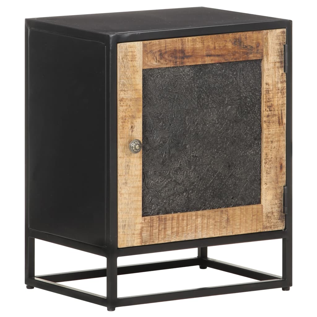 Bedside Cabinet 40x30x50 cm Rough Mango Wood - OLBRIT