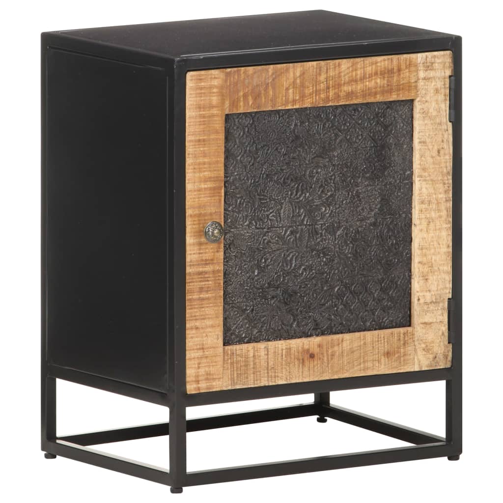 Bedside Cabinet 40x30x50 cm Rough Mango Wood - OLBRIT