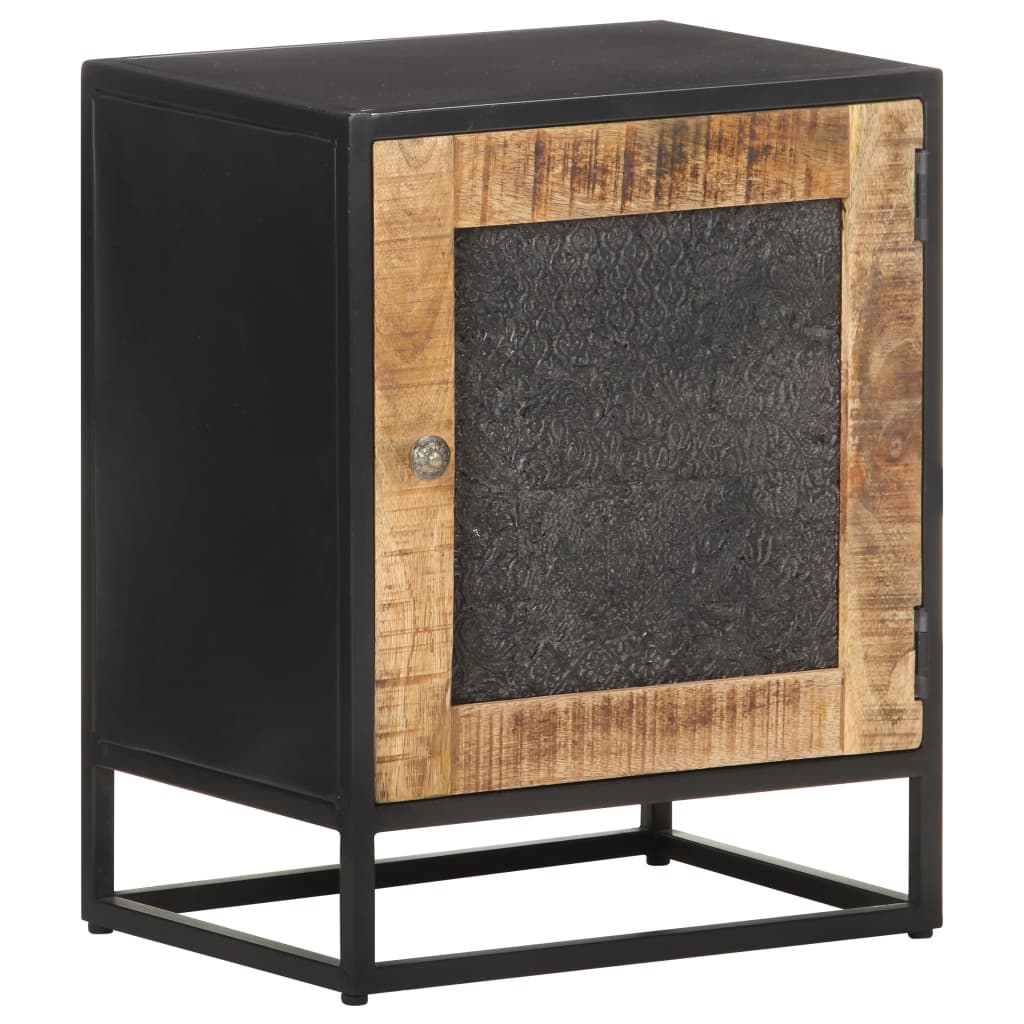 Bedside Cabinet 40x30x50 cm Rough Mango Wood - OLBRIT