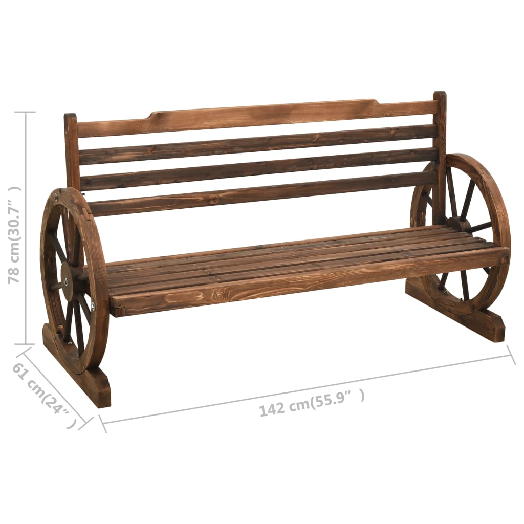 Garden Bench 142 cm Solid Firwood - OLBRIT