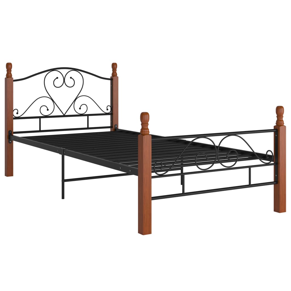 Bed Frame Black Metal 90x200 cm - OLBRIT