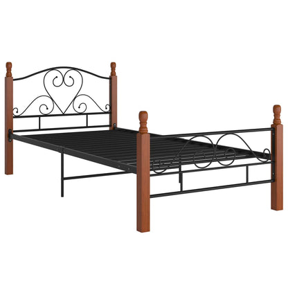 Bed Frame Black Metal 90x200 cm - OLBRIT