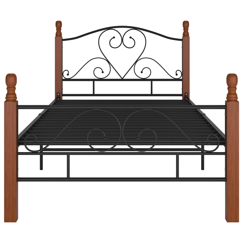 Bed Frame Black Metal 90x200 cm - OLBRIT