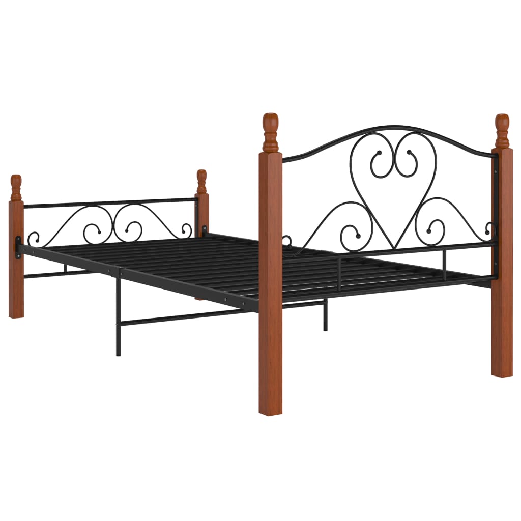 Bed Frame Black Metal 90x200 cm - OLBRIT