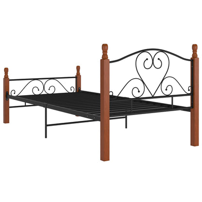 Bed Frame Black Metal 90x200 cm - OLBRIT