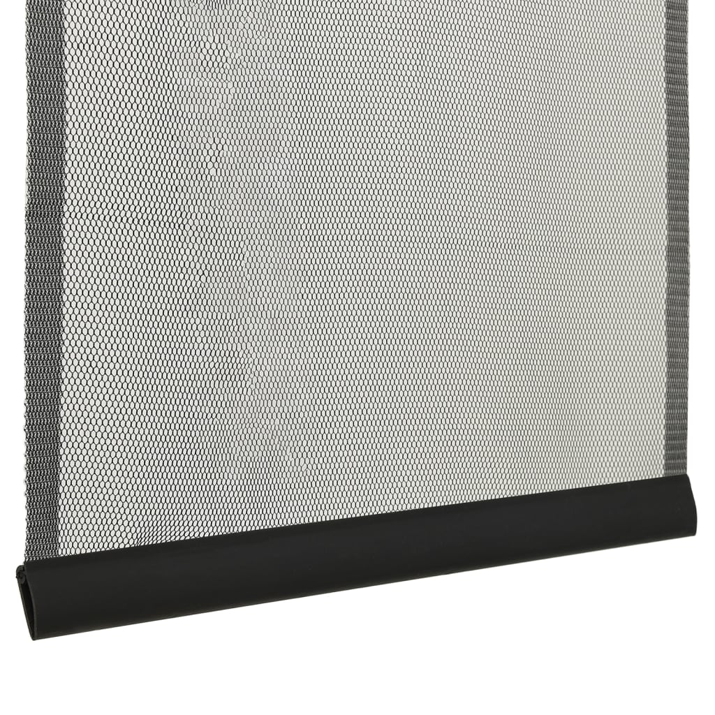 Insect Door Screen with 5-Piece Mesh Curtain Black 120x240 cm - OLBRIT