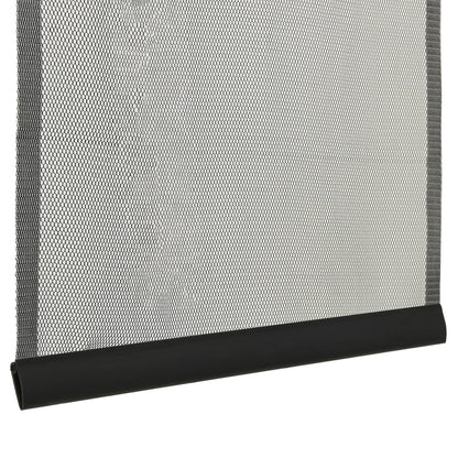 Insect Door Screen with 5-Piece Mesh Curtain Black 120x240 cm - OLBRIT