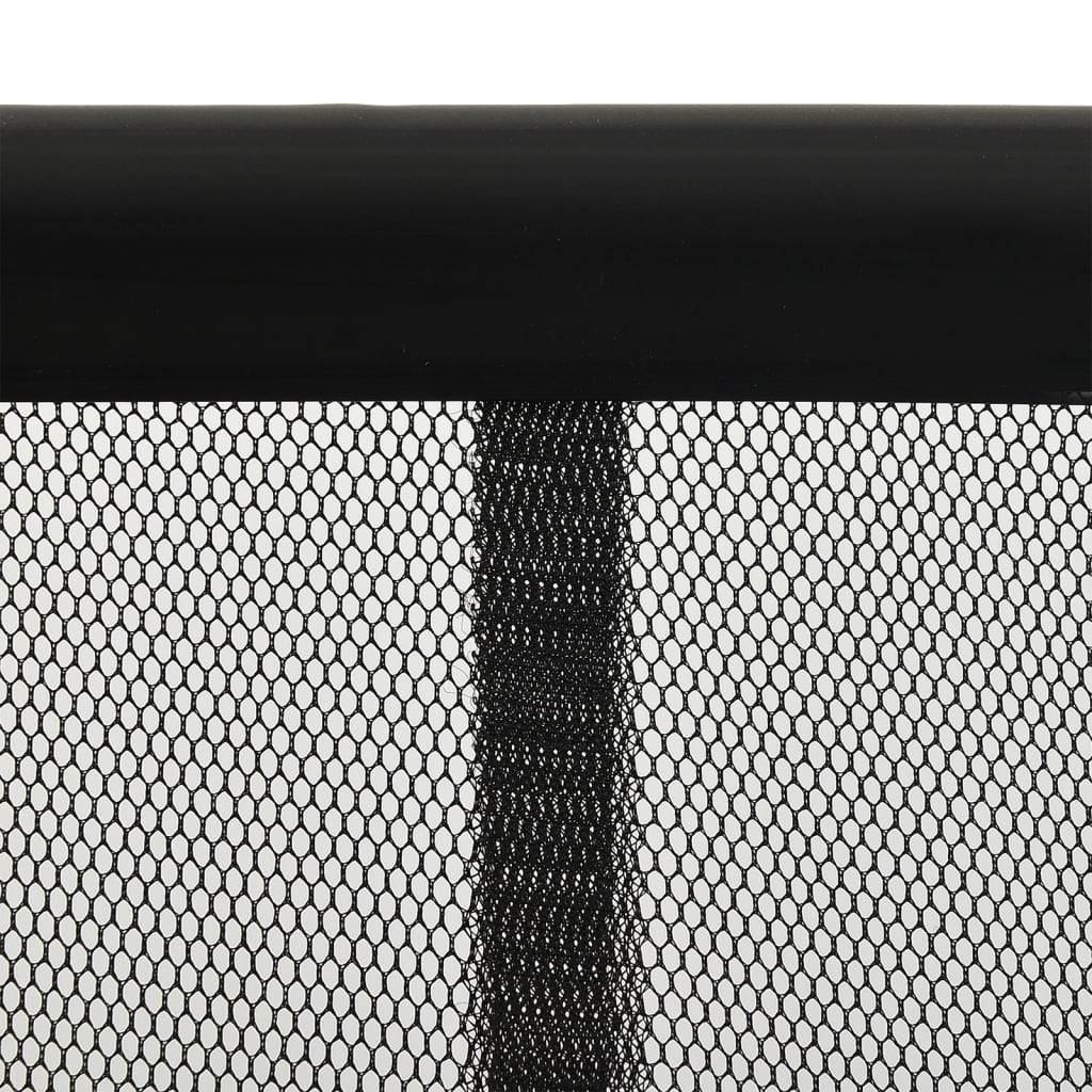 Insect Door Screen with 10-Piece Mesh Curtain Black 240x240 cm - OLBRIT