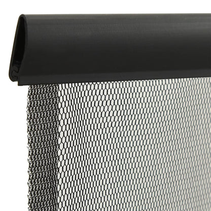 Insect Door Screen with 10-Piece Mesh Curtain Black 240x240 cm - OLBRIT