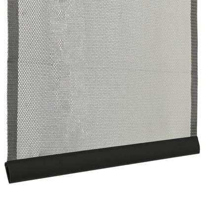 Insect Door Screen with 10-Piece Mesh Curtain Black 240x240 cm - OLBRIT