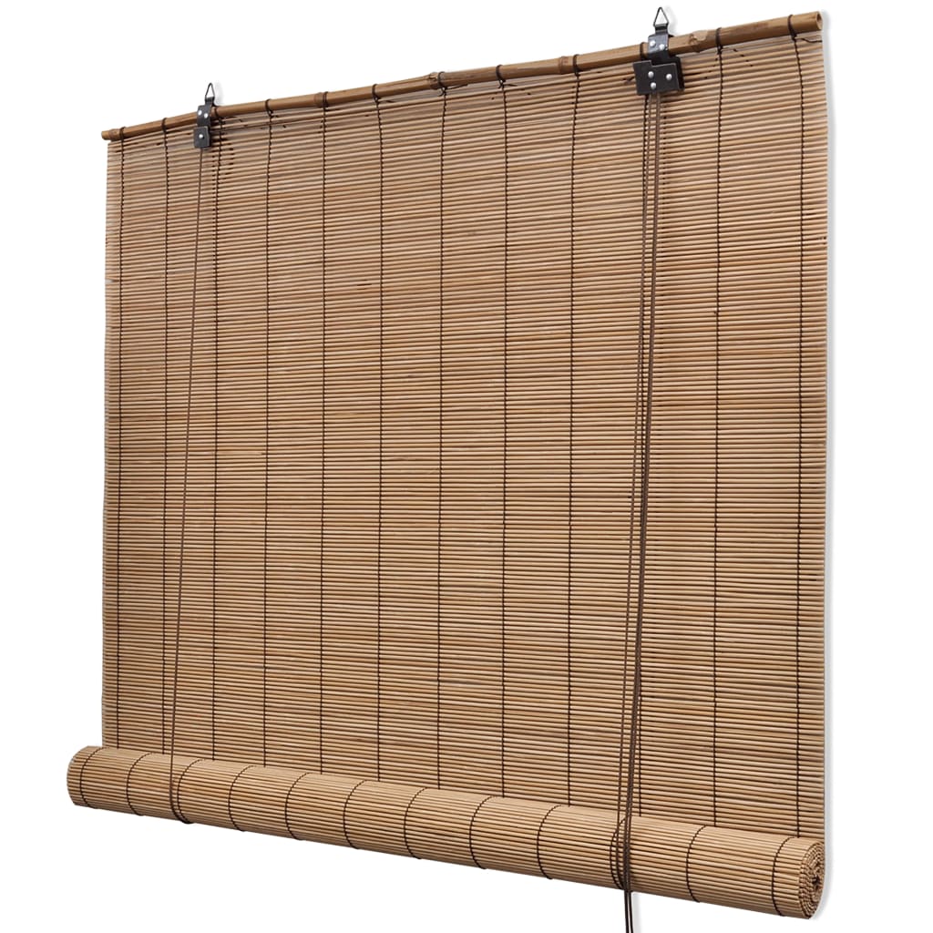 Bamboo Roller Blinds 2 pcs 150 x 220 cm Brown - OLBRIT
