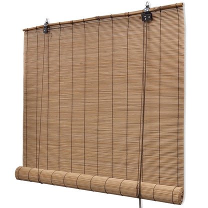 Bamboo Roller Blinds 2 pcs 150 x 220 cm Brown - OLBRIT