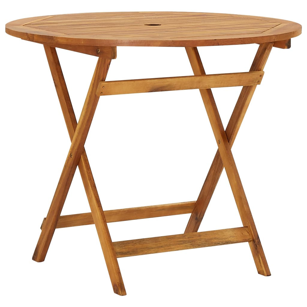 vidaXL 5 Piece Folding Garden Dining Set Solid Acacia Wood - OLBRIT