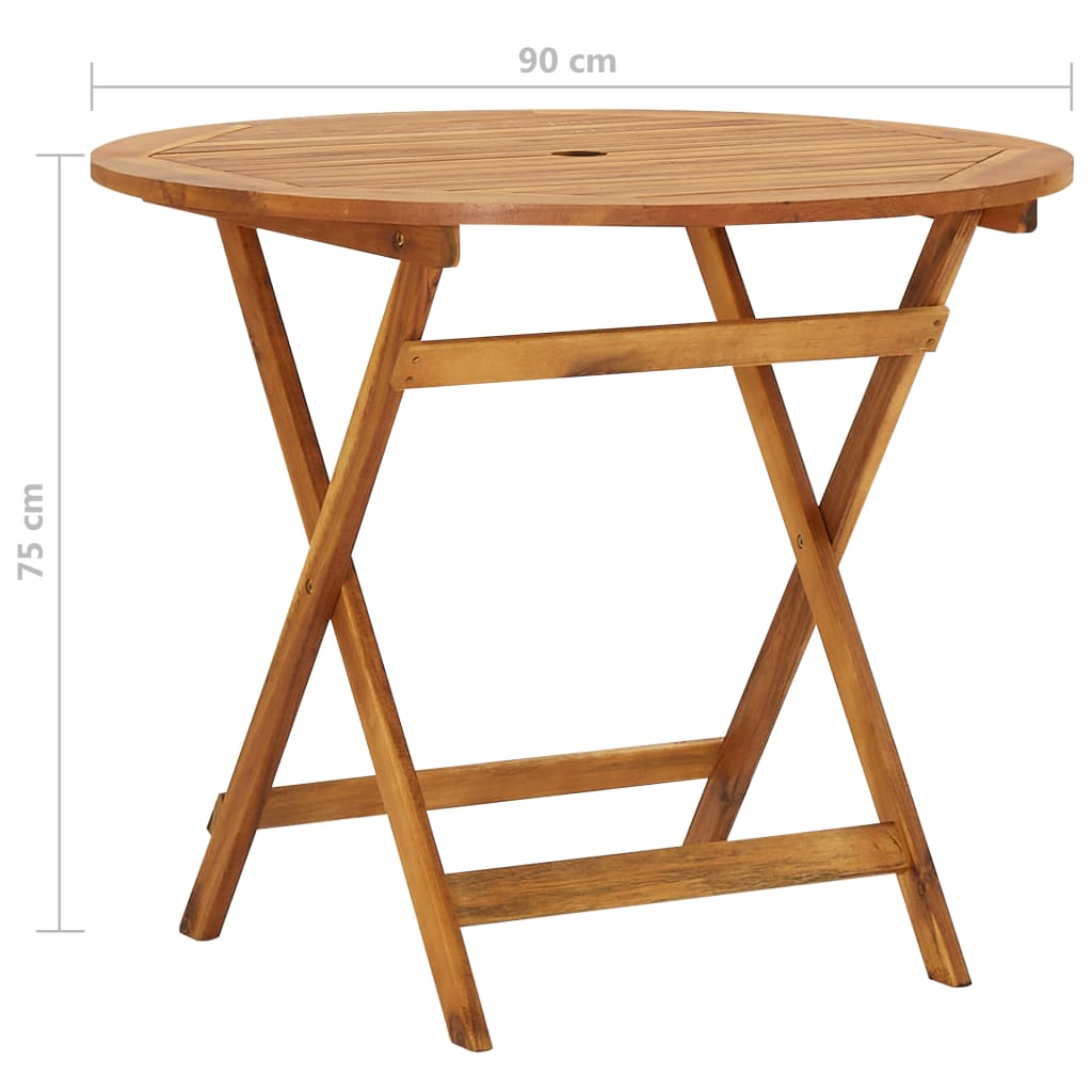vidaXL 5 Piece Folding Garden Dining Set Solid Acacia Wood - OLBRIT