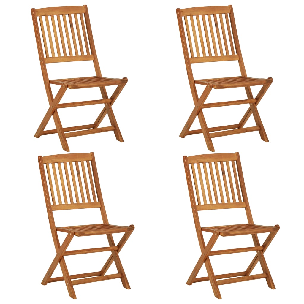 vidaXL 5 Piece Folding Garden Dining Set Solid Acacia Wood - OLBRIT