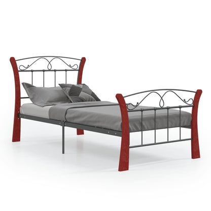 Bed Frame Black Metal 90x200 cm - OLBRIT