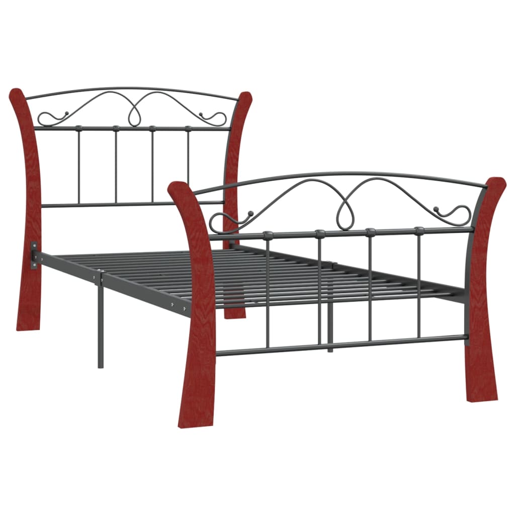 Bed Frame Black Metal 90x200 cm - OLBRIT