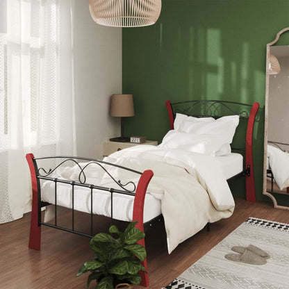 Bed Frame Black Metal 90x200 cm - OLBRIT