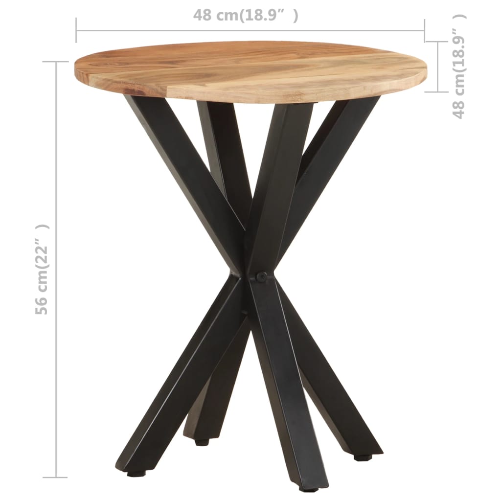 Side Table 48x48x56 cm Solid Acacia Wood - OLBRIT