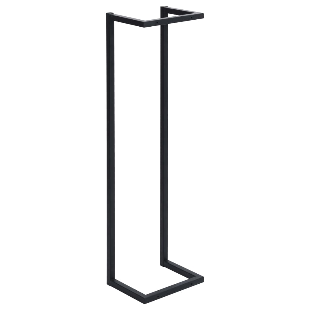 Towel Rack Black 25x20x95 cm Iron - OLBRIT