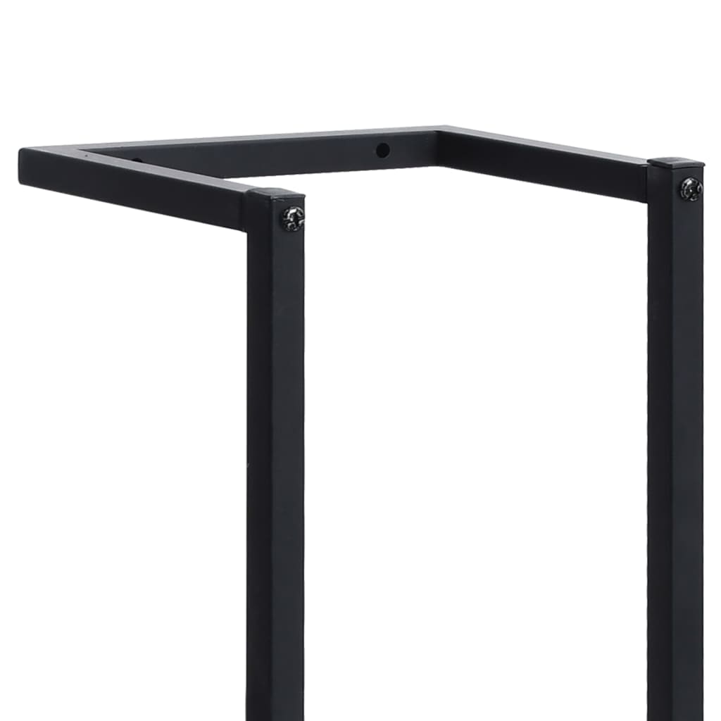 Towel Rack Black 25x20x95 cm Iron - OLBRIT
