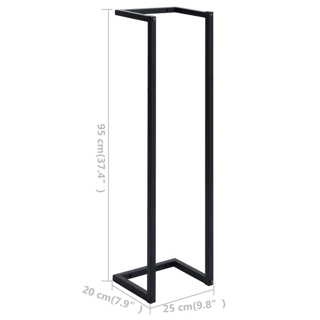 Towel Rack Black 25x20x95 cm Iron - OLBRIT