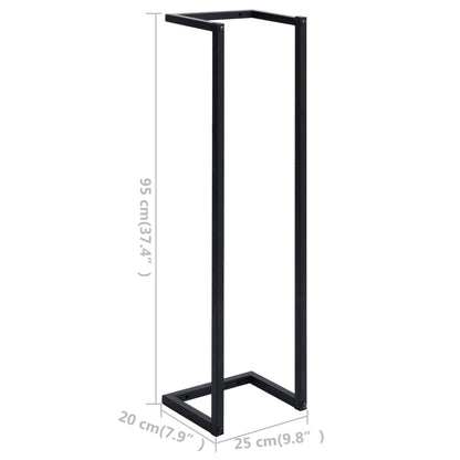 Towel Rack Black 25x20x95 cm Iron - OLBRIT