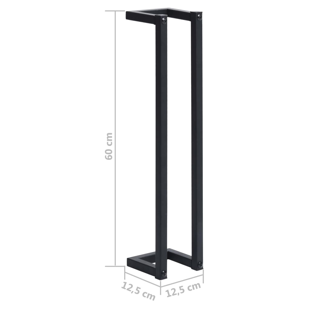 Towel Rack Black 12.5x12.5x60 cm Iron - OLBRIT