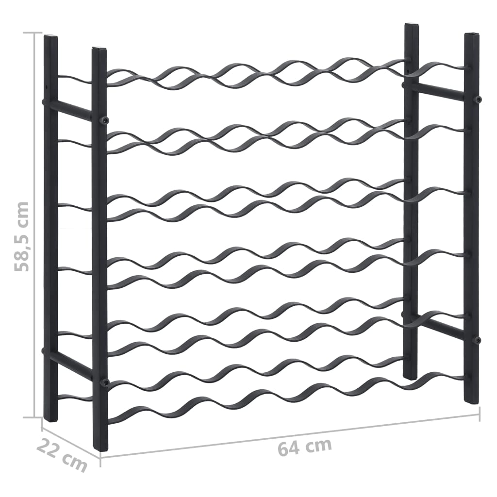 Wine Rack for 36 Bottles Black Iron - OLBRIT