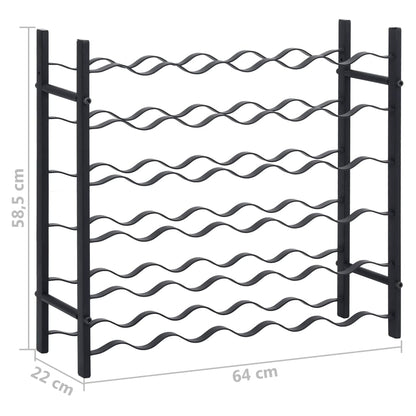 Wine Rack for 36 Bottles Black Iron - OLBRIT