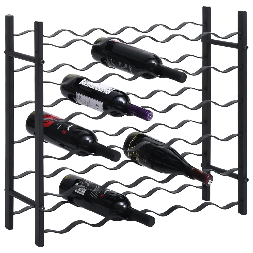 Wine Rack for 36 Bottles Black Iron - OLBRIT