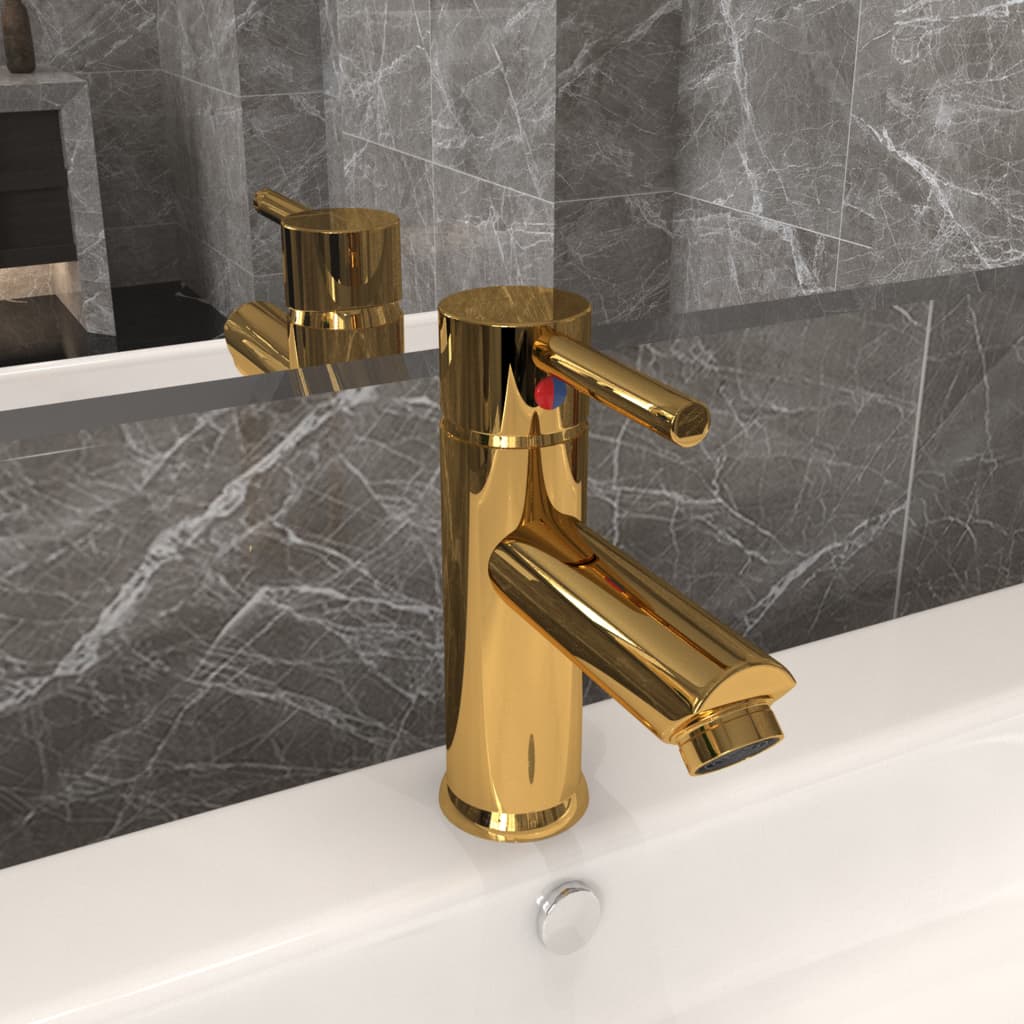 Bathroom Basin Faucet Gold 130x176 mm - OLBRIT