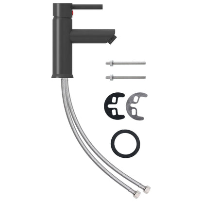 Bathroom Basin Faucet Grey 130x176 mm - OLBRIT