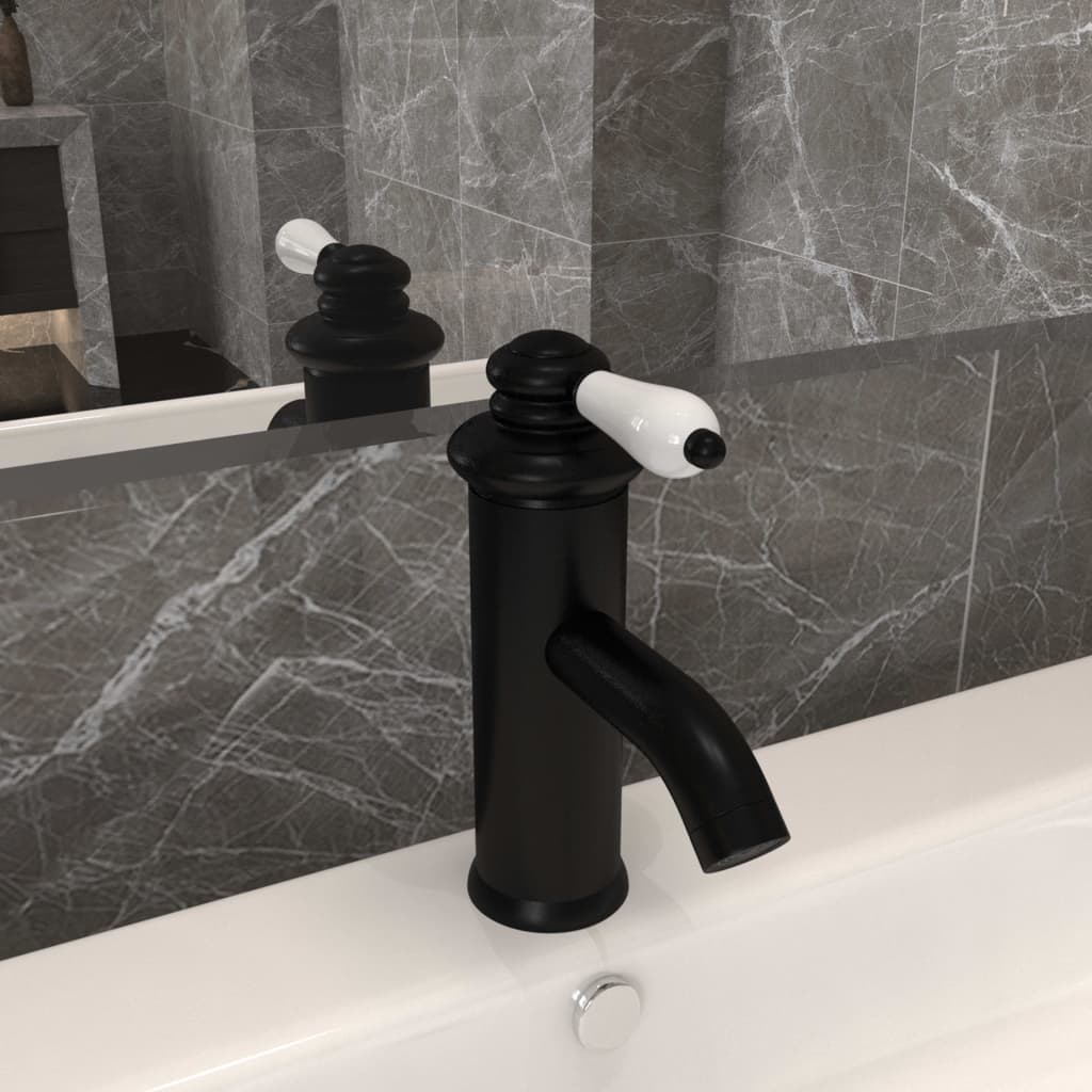Bathroom Basin Faucet Black 130x180 mm - OLBRIT