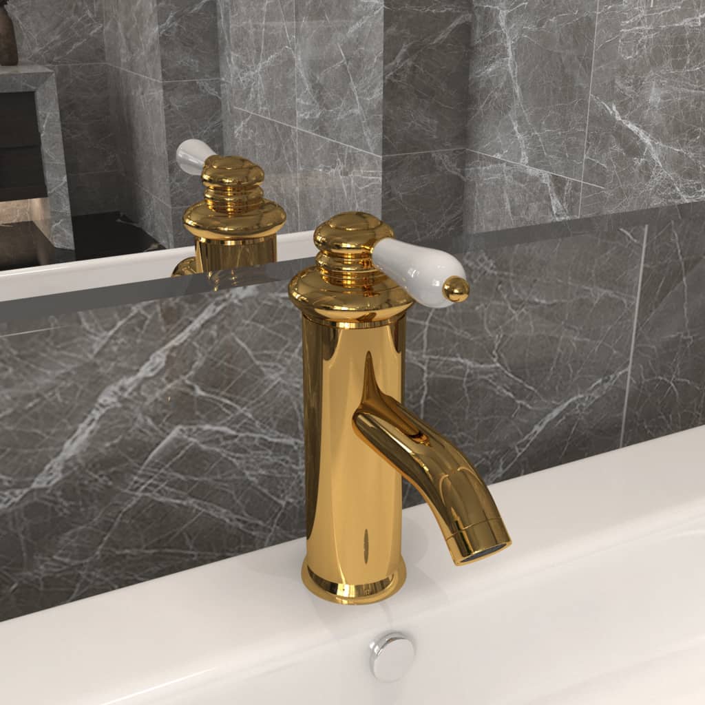 Bathroom Basin Faucet Gold 130x180 mm - OLBRIT