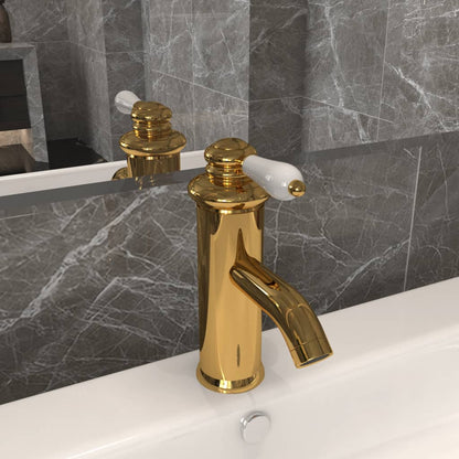 Bathroom Basin Faucet Gold 130x180 mm - OLBRIT