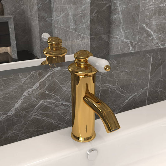 Bathroom Basin Faucet Gold 130x180 mm - OLBRIT